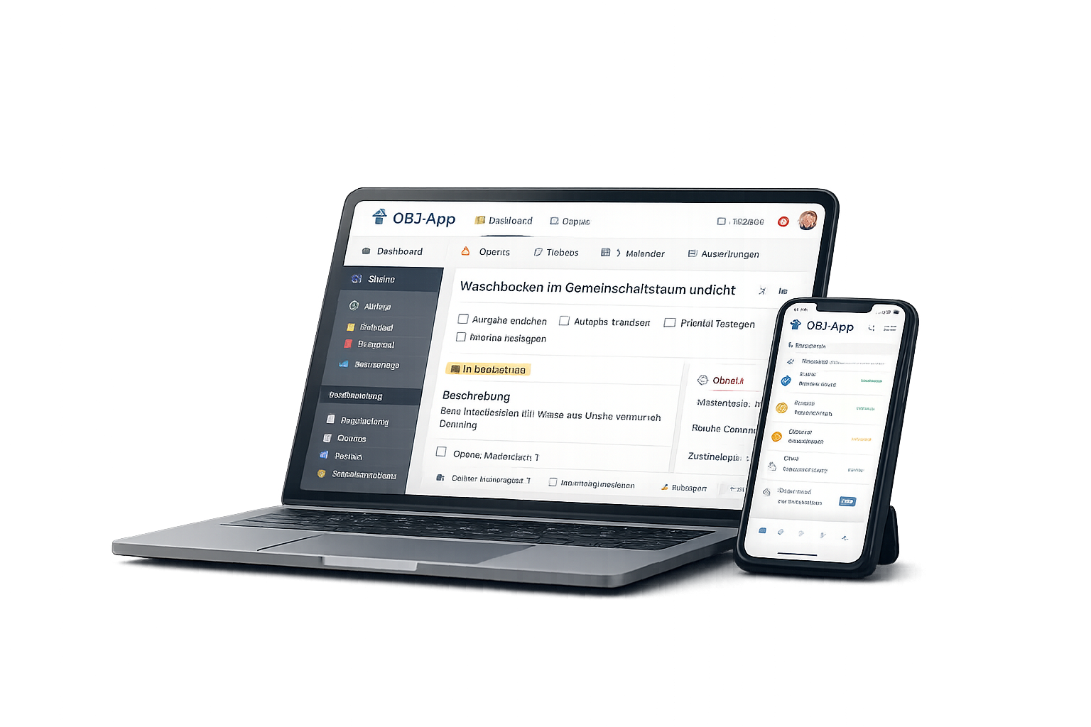 Darstellung des geplanten OBJ-Eigentümerportals auf Laptop und Smartphone